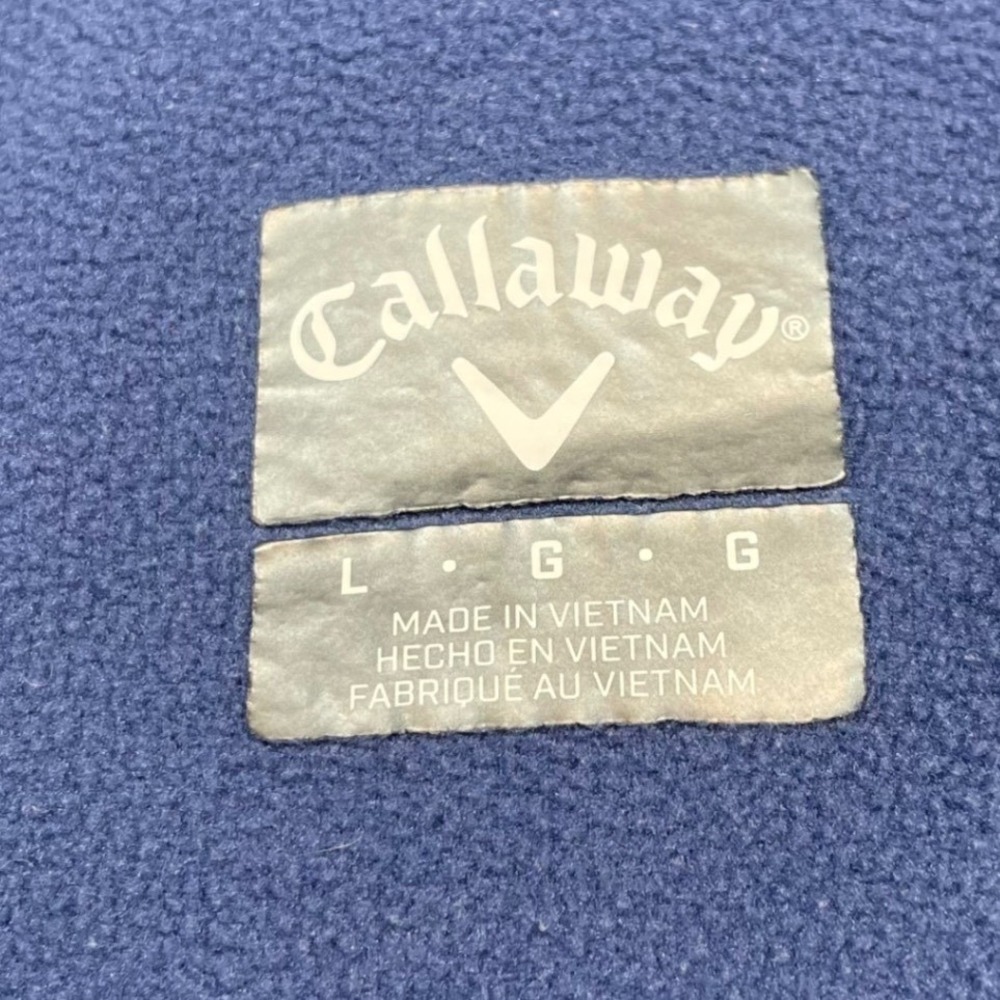 Callaway Men's Golf Pullover 1/4 Zip Blue Heathered Textured Size L Side Pockets - Picture 6 of 8